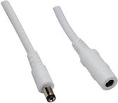 BKL DC plug (m) - DC plug (v) verlengkabel - 5,5mm x 2,5mm - max. 12V/7A / wit - 3 meter