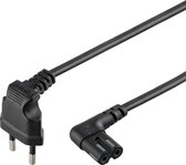 Goobay Stroomkabel met C7 / 8-vormige plug - haaks / zwart (voor o.a. Sonos) - 2 meter