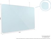 Hangend scherm met ronde hoeken 100x170cm - kassascherm - hygienescherm - polycarbonaat - spatscherm - preventiescherm - vlamdovend - kuchscherm