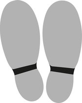 Vloerstickers - voetstappen - route aanduiding - grijs zwart - links rechts - COVID-19 - Corona - Antislip - uv bestendig - supergrip plaklaag