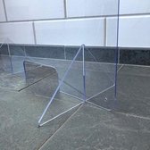 Preventiescherm/Hygiënescherm 60cm breed 80cm hoog - met voetjes en ophanggaten