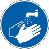 Handen wassen verplicht sticker - ISO 7010 -  M011 100 mm