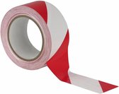 Markeringstape Rood/Wit 50mm x 33m - Tape / Signalisatietape - Rood/witte markeringstape