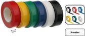 PD® - Isolatietape / PVC Tape - 18mm x 3,5m - 6 stuks - Zwart / Groen / Blauw / Wit / Rood / Geel - Rubber Tape - Isolatieband