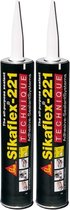 Sika Sikaflex 221 - lijmkit - afdichtingskit - elastisch - zwart - 2 x 300 ml