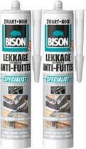 Bison lekkagekit - elastische afdichtingskit - waterdicht - zwart - 2 x 300 ml