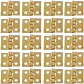 20 Stuks Mini Scharnieren | Vaste pen | Scharnier | RVS | Goud | 8x10mm | Deurscharnier | Kastscharnier | Messing