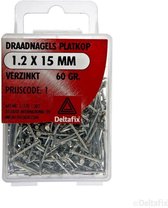 Draadnagel platkop verzinkt 1.0x15mm