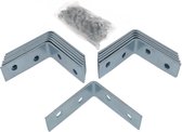 12x stuks hoekankers / stoelhoeken inclusief schroeven - 40 x 40 x 15 mm - metaal - hoekverbinders