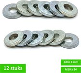 TQ4U zware sluitring - opvulring - M10 x 24 mm - dikte 4 mm - verzinkt - 12 STUKS