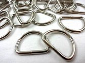 D-ringen rvs - zilver - 15 mm - 10 ringen voor riem, spanband, halsband