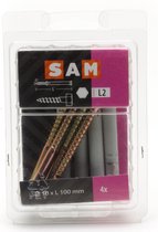 4x SAM Kozijnplug + Houtdraadbout 10x100mm  L2 817872