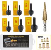 Klinknagel Moeren Set - 68 Stuks - Met Gereedschapkoffer - Gereedschapsset - Gereedschap - Moer - M3, M4, M5, M6, M8 & M10