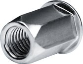 GOEBEL® - 250 x Blindklinkmoeren M 4 - Staal [ AISI 1008 ] Verzinkt - Vlakke kop Zeskant schacht - Schacht einde Open - GO-NUT - 7550400100 - Linkmoeren - Klinkmoeren - Blindmoeren