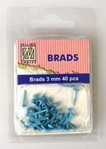 FLP-BR-012 Nellie Snellen splitpennetjes mini - splitpen baby blauw - 40 Stuks -3 mm brads light blue