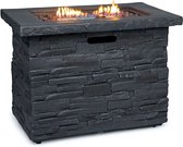 Blumfeldt Anafi gashaard 40.000 BTU/13 kW - Open haard voor buiten - Tafelmodel 89,5 x 65,5 x 51 cm - polystone - vlam in lavastenen - Roestvrijstalen brander