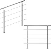 Monzana Trapleuning - Roestvrij staal - 120 cm - 4 Stutten