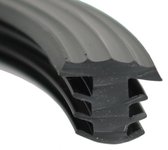 Traptrede Profiel Rubber Zwart, 25 Meter