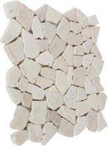 m² (11st.) Mozaïektegel breuksteen marmer wit 30 x 30 cm. vloertegels, wandtegels