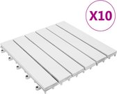 vidaXL Terrastegels 10 st 30x30 cm massief acaciahout wit