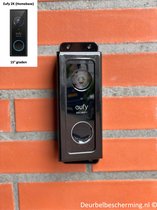 DeurbelBescherming 15° graden zwart gepoedercoat voor uw Eufy 2K Homebase❗videodeurbel | deurbelbeschermer | deurbelhoes | anti-diefstal | videodoorbell | deurbelcover | sécurité | protectiosonnette | housse de sonnette (nr.6)