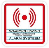 Beveiligingssticker. Alarm Systeem sticker. 10 stuks. Transparant voor binnenkant raam.  10 cm x 10 cm. B1202T