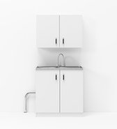 Keukenblok 80 cm wit  –  Kleine Keuken, Keukenkastjes, Spoelbak & Sifon – Keuken Klein – Perfecthomeshop