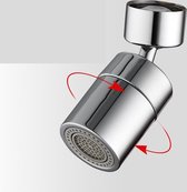 Waterbesparende kraankop - gepolijst RVS – Roterende kraankop – 2 standen - 360 graden – kraan opzetstuk -