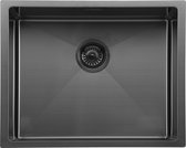 Mizzo Linea Spoelbak 50X40CM - Wasbak Keuken - Onderbouw / Vlakbouw / Inbouw - RVS / Gun Metal