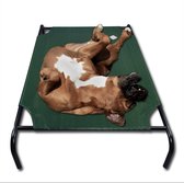 Large Honden Ligbed - Grote Hondenbed Stretcher - Dierenbed - Hondenstretcher Bed Op Poten - Hondenligbed 90x65cm - Met Groen Overtrek