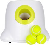 a sunny day automatische ballenwerper voor honden - Ballenschieter - Werkt op batterijen en lichtnet - Honden speelgoed intelligentie - wit - Inclusief 3 tennisballen