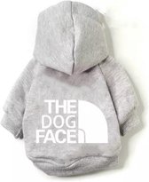 Honden Hoodie - The Dog Face - 4 kg Hond - Hondenjas - Hondenjas met Capuchon - Hondenkleding - Grijs