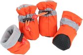 SBVR - Hondenschoenen met Gripzolen - Elastische Sluiting en Waterbestendig - 4 Stuks - 4,5x4 cm - Oranje