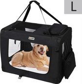 MC Star Hondenbench Reisbench Auto bench voor hond katten - Pet Carriers Dog Cat Puppy Travel Transport Bag - Zwart, L: 70x52x52cm
