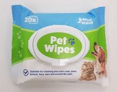 Pet cleaning wipes - 5 pakken - vochtige schoonmaakdoekjes voor honden  of katten - Reiniginsdoekjes voor dieren - doekjes