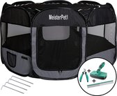 Meisterpet - XXL Opvouwbare puppyren  - 130 x 130 x 60 cm - met gratis dieren verzorging set t.w.v. €19.99