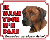 Rhodesian Ridgeback Waakbord - Ik waak voor mijn