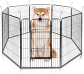 MaxxPet Hondenren - Puppyren met 8 Kennelpanelen - Staal - 80 x 100 cm - Ø 210 cm