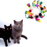 Make Me Purr Fluffy Muizen met Veer (10 stuks) - Kattenspeeltjes - Kattenspeelgoed - Speelgoed voor Katten - Kat Speeltje Muis - Kitten Speeltjes Muisjes