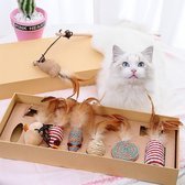 GIZMO Luxe Kattenspeeltjes Set - 7 Speeltjes - Interactieve Kattenhengel, Kattenspeelgoed & Speelmuisjes - Kitten Speeltjes