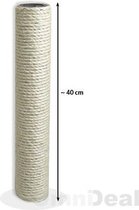 Sisal zuil 40 cm hoogte / 7,4 cm diameter / 2x m8 binnendraad / 2x m8 binnendraad