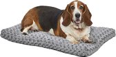 Happysnoots Hondenkussen 70 x 50cm - Hondenbed - Donut Dog Bed - Fluffy - Grijs - Wasbaar