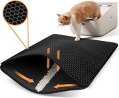 Behave Kattenbakmat - Dubbele laag - Honingraatdesign - Waterdicht - Katten grit opvanger - Schoonloopmat - Kattenbak mat - Zwart - 30*30 cm