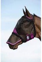 RelaxPets - Weatherbeeta - Vliegenmasker - Met Neus - 60% UV Bescherming - Fleece Randen - Zwart/Paars - Full