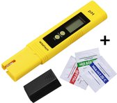 PH meter – PH meter digitaal – PH waarde meten van water/zwembad/aquarium – PH test – Inclusief kalibratiepoeders en 2 batterijen - Geel