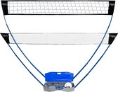 Cozytrix Draagbare Volleybal- En Badminton set Met Bal, Pomp, 2 Rackets, 2 Shuttles , 2 Netten En Opbergdoos