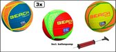 3x Beach volleyball assortie met ballenpomp - volleybal strand bal sport zomer beachbal festival thema feest