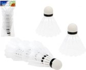 Witte badminton shuttles 6x stuks - Sport speelgoed - Voordelig geprijsd