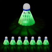 Relaxdays lichtgevende badminton shuttles - set van 8 - met LED - voor buiten - pluimpjes