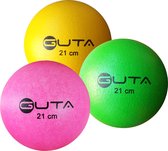 Set van Drie Guta Trefballen Foambal Olifantenhuid 21 cm  Geel, Groen en Roze